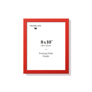 Red picture frame 8x10 in, front view