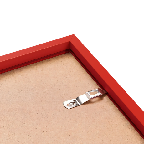 Red frame back corner showing hardware