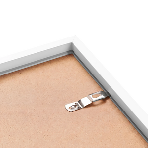 White frame back corner showing hardware