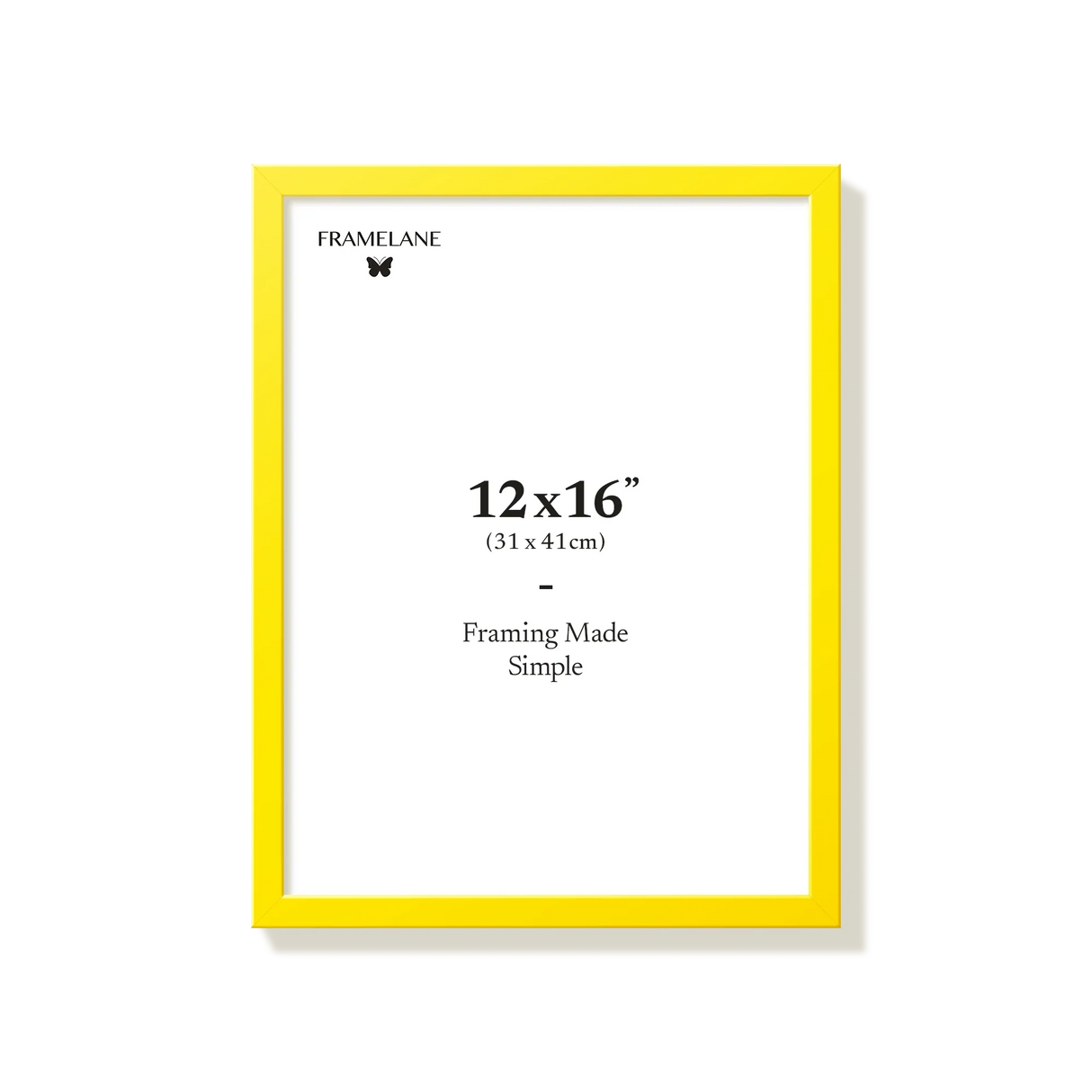 Yellow 12x16 in picture frame, front view