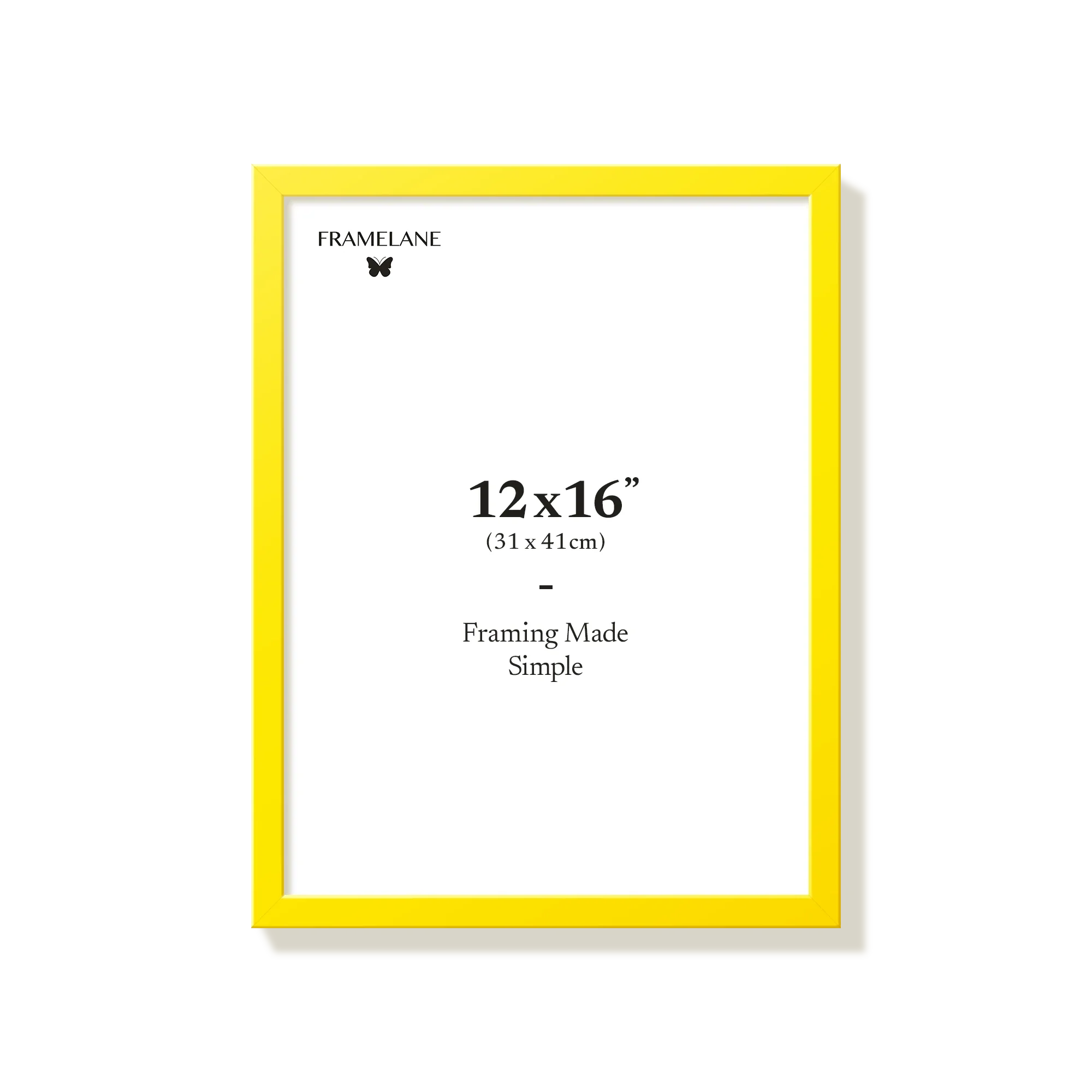 Yellow 12x16 in picture frame, front view