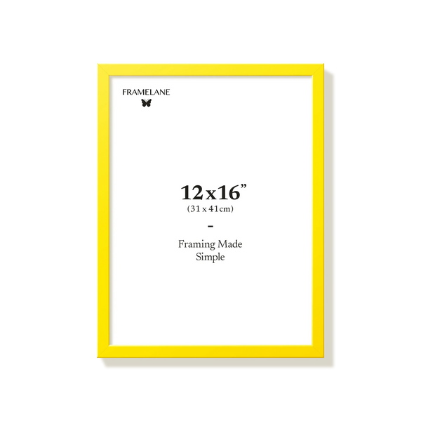 Yellow 12x16 in picture frame, front view