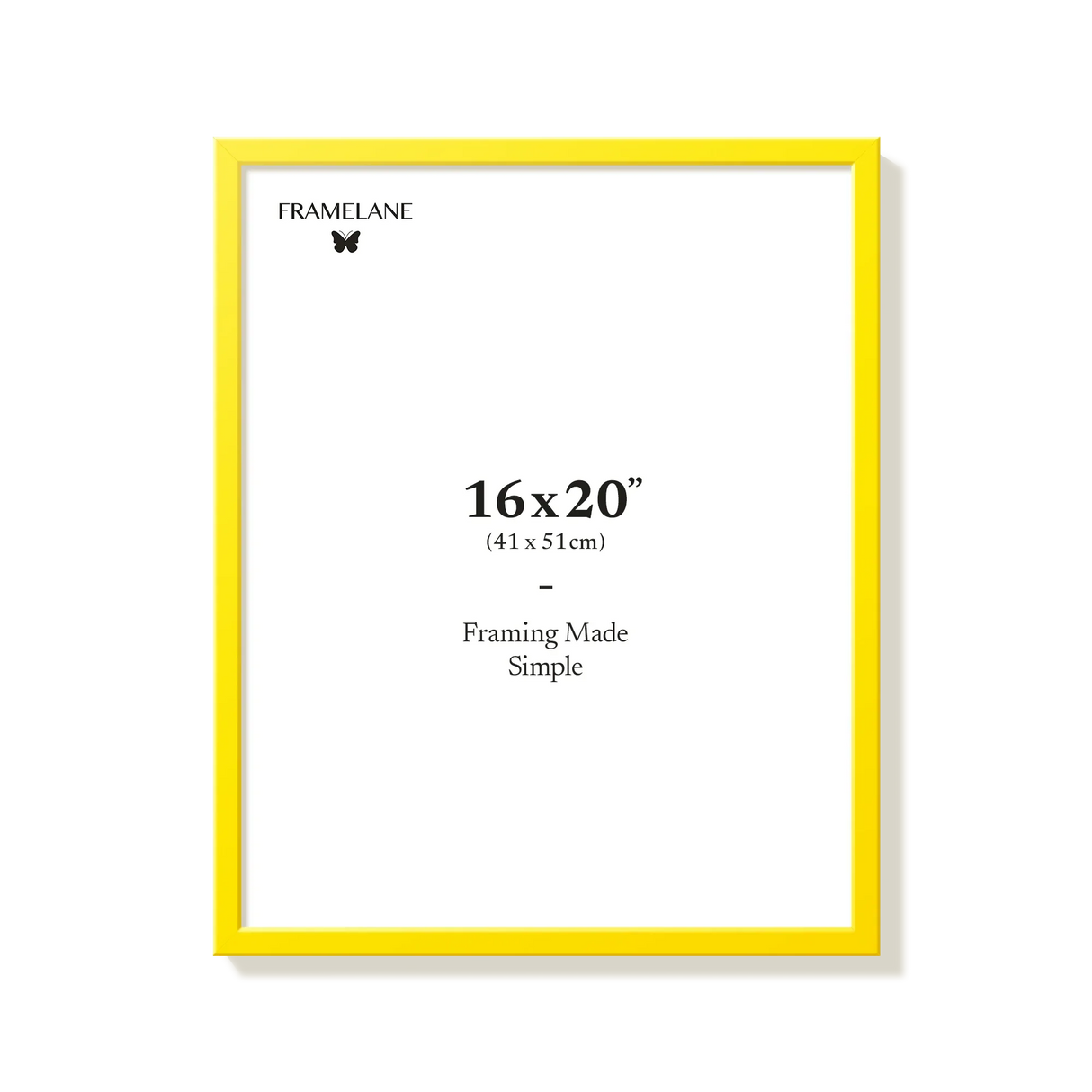 Yellow 16x20 in picture frame, front view