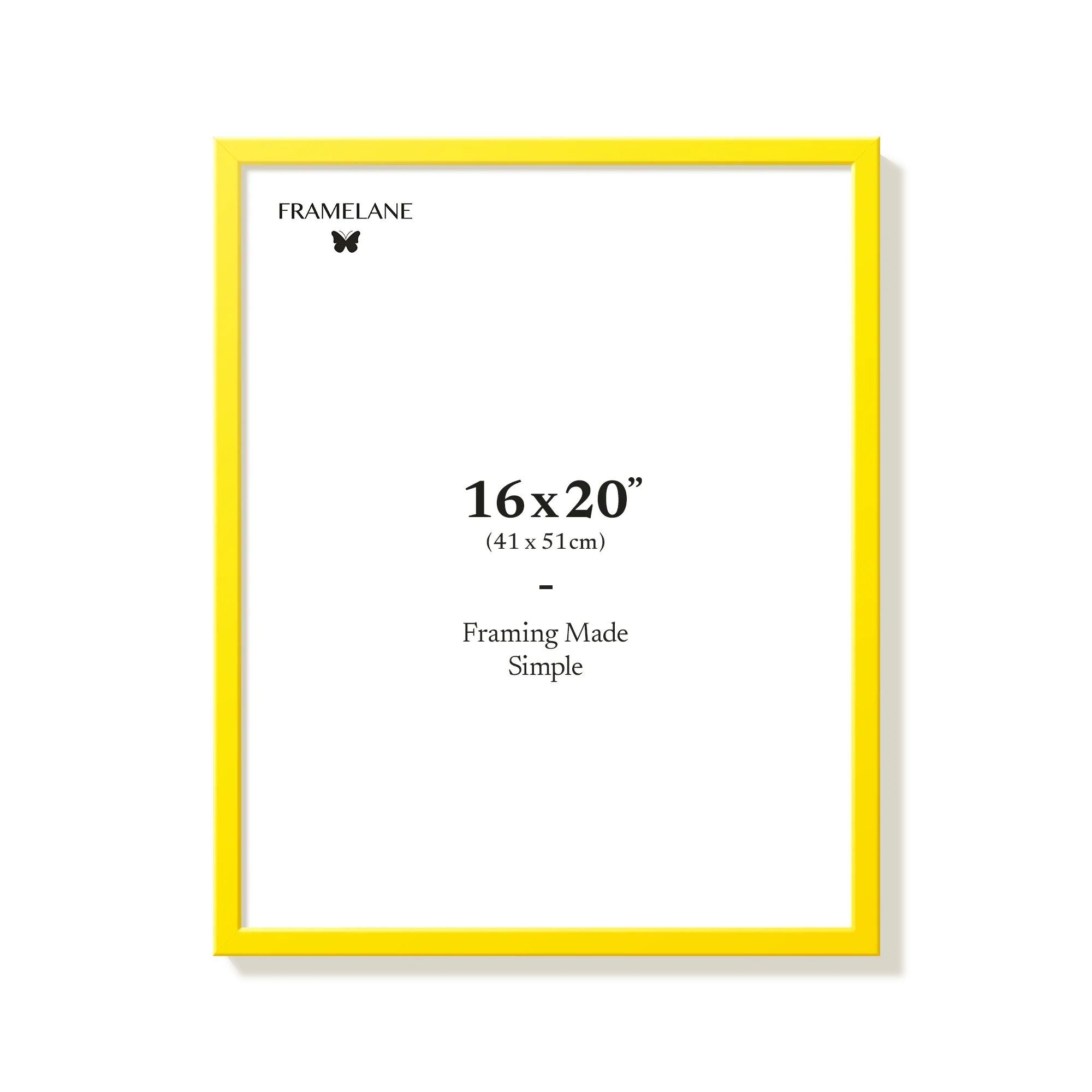 Yellow 16x20 in picture frame, front view