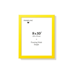 Yellow 8x10 in picture frame, front view