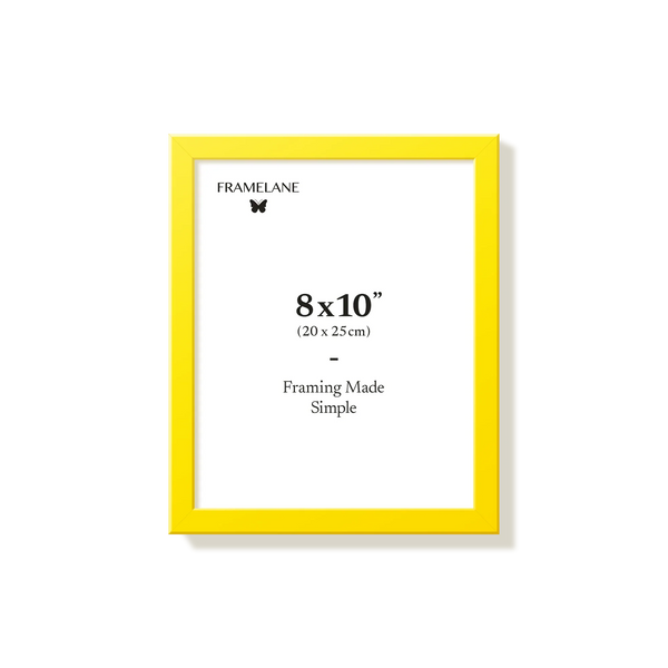Yellow 8x10 in picture frame, front view