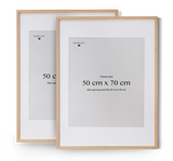 2 Natural Oak Frames, 50x70 cm