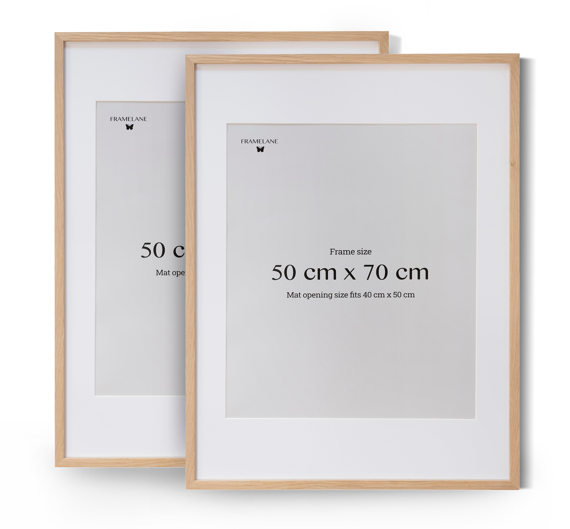 2 Natural Oak Frames, 50x70 cm