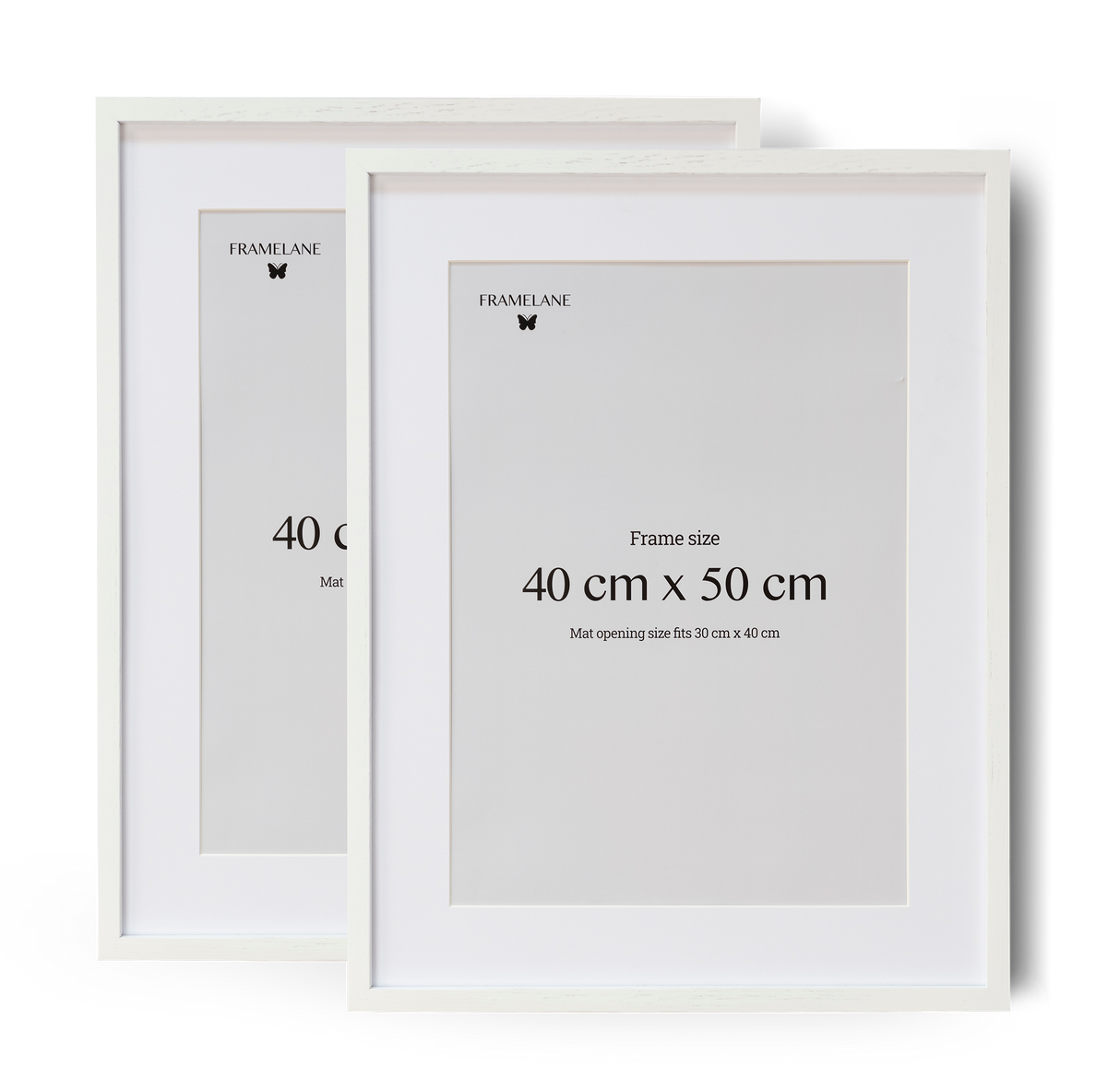 2 Marcos de madera de roble blanco, 40x50 cm