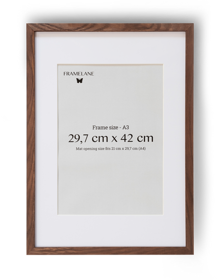 2 Marcos de madera de roble oscuro, 29,7x42 cm (A3)