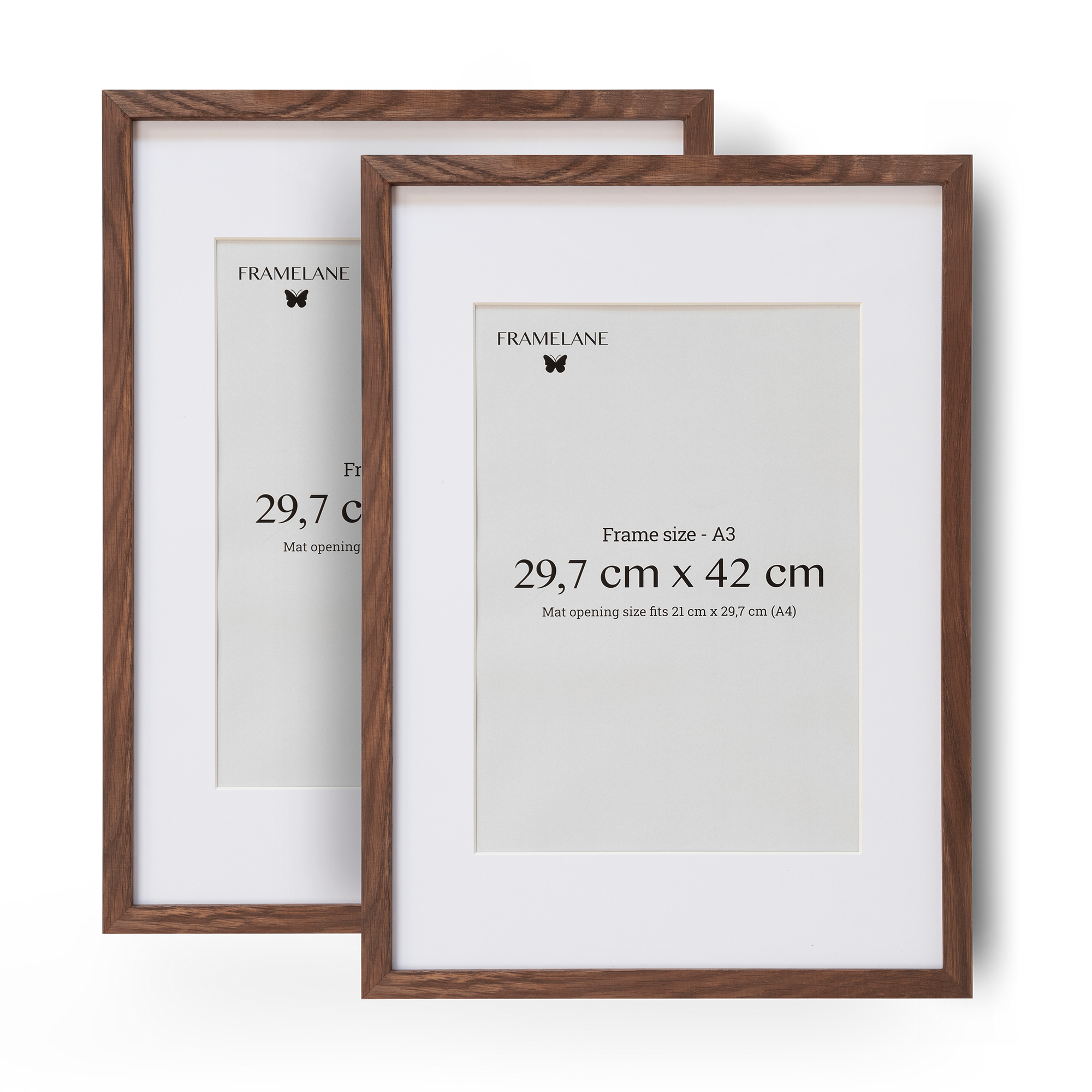 2 Dark Oak Frames, 29.7x42 cm (A3)