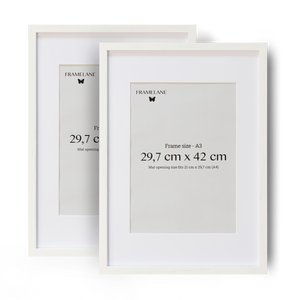 2 Marcos de madera de roble blanco, 29,7x42 cm (A3)