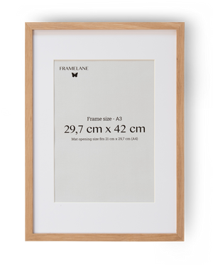 2 Marcos de madera de roble natural, 29,7x42 cm (A3)