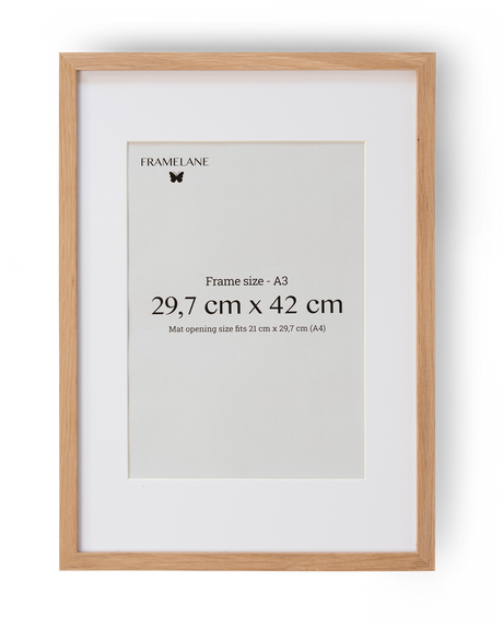 2 Natural Oak Frames, 29.7x42 cm (A3)