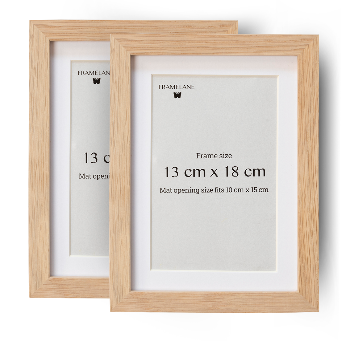 2 Natural Oak Frames, 13x18 cm