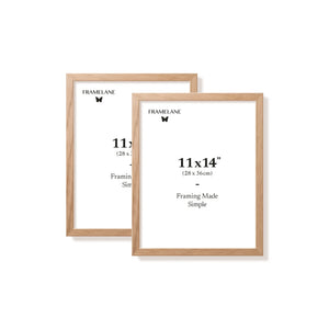 Two natural oak picture frames, 11x14 in | 28x36 cm