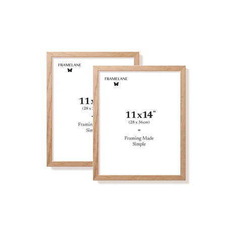 Two natural oak picture frames, 11x14 in | 28x36 cm