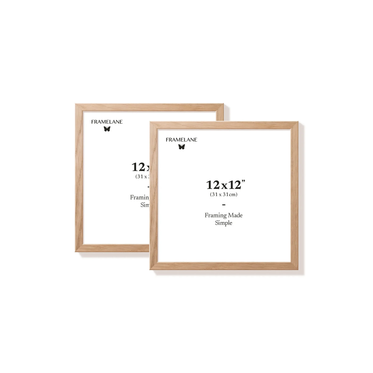 Two natural oak picture frames, 12x12 in | 31x31 cm