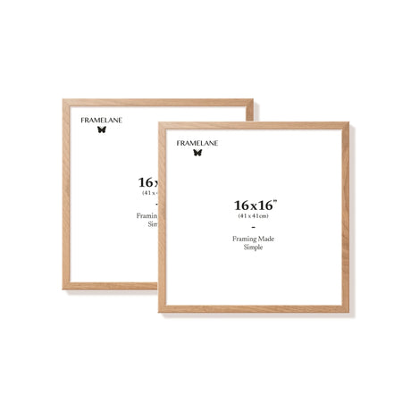 Two natural oak picture frames, 16x16 in | 41x41 cm