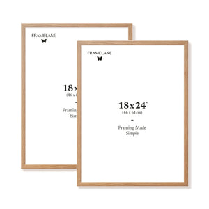 Two natural oak picture frames, 18x24 in | 46x61 cm