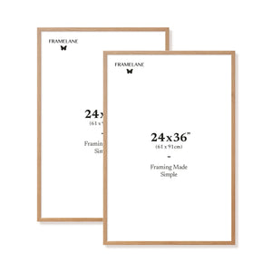 Two natural oak picture frames, 24x36 in | 61x91 cm