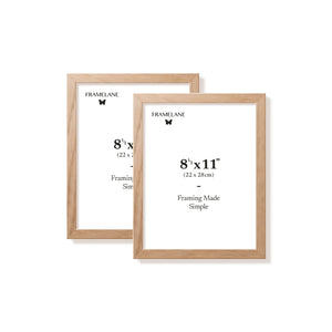 Two natural oak picture frames, 8.5x11 in | 22x28 cm