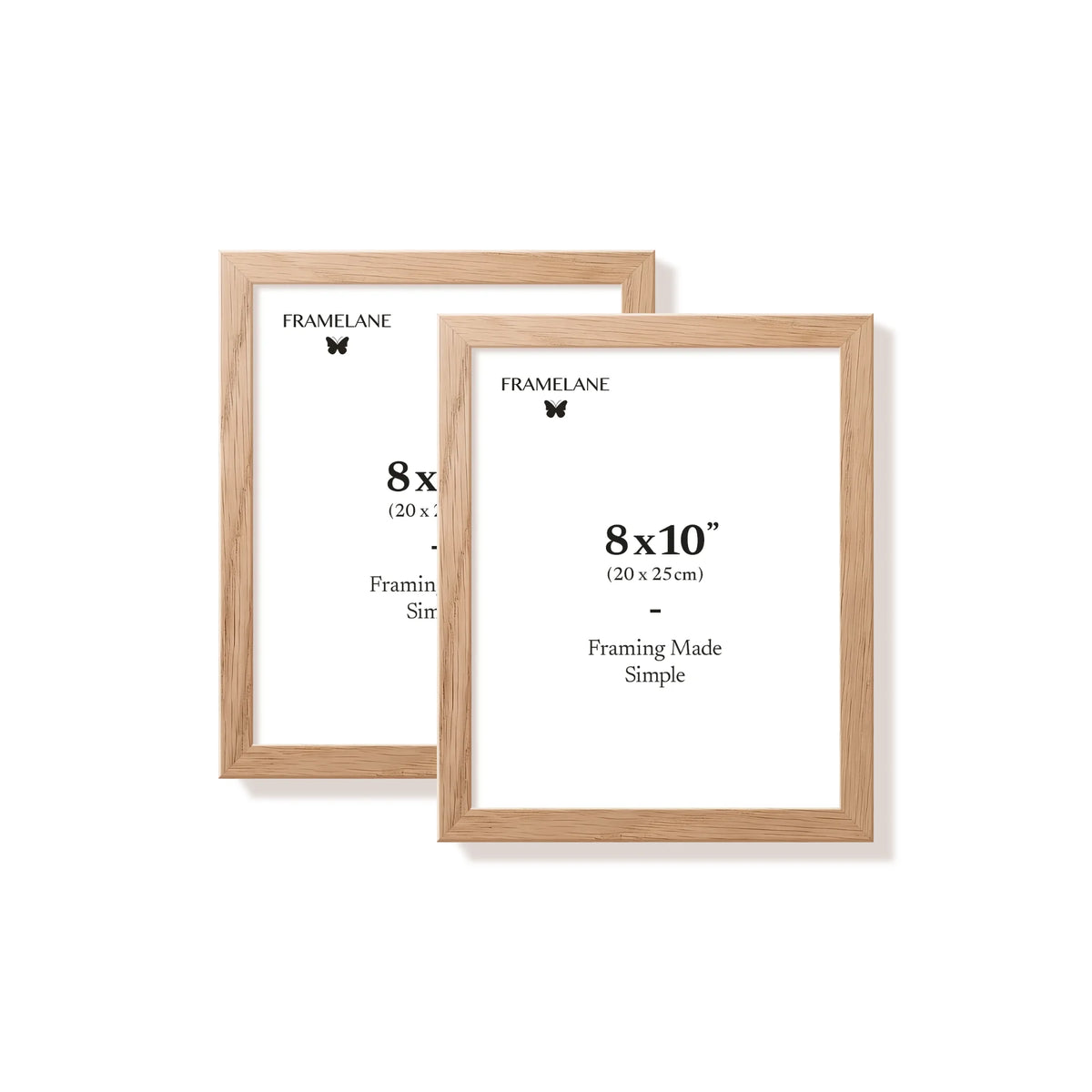 Two natural oak picture frames, 8x10 in | 20x25 cm