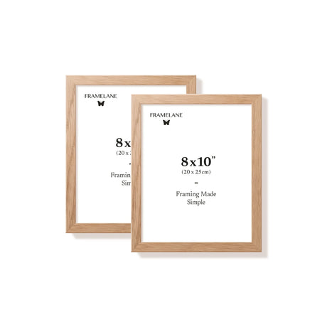 Two natural oak picture frames, 8x10 in | 20x25 cm