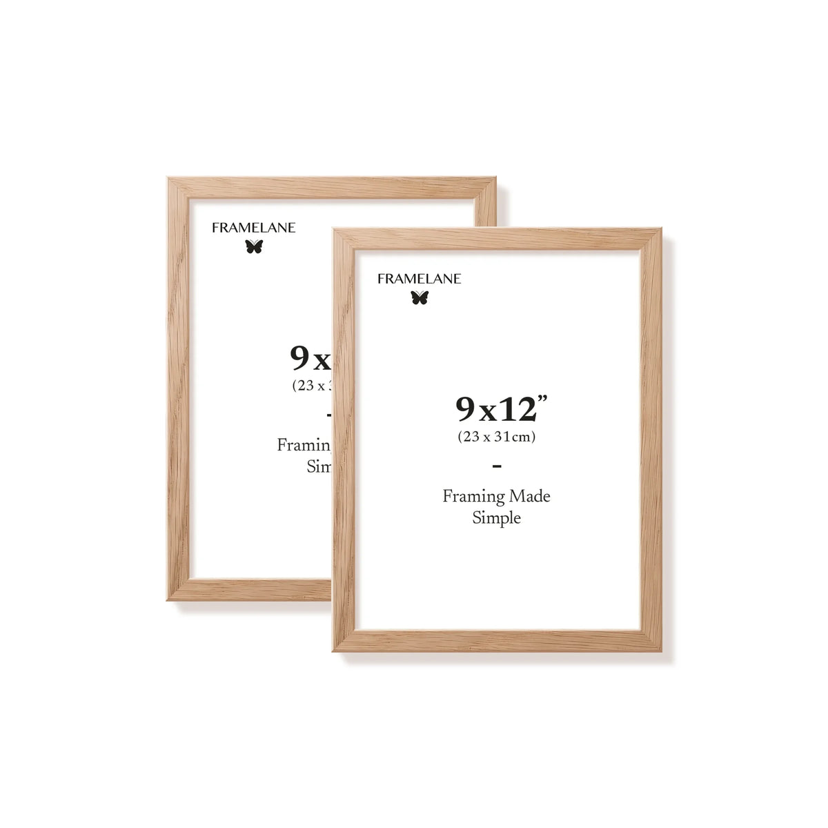 Two natural oak picture frames, 9x12 in | 23x31 cm